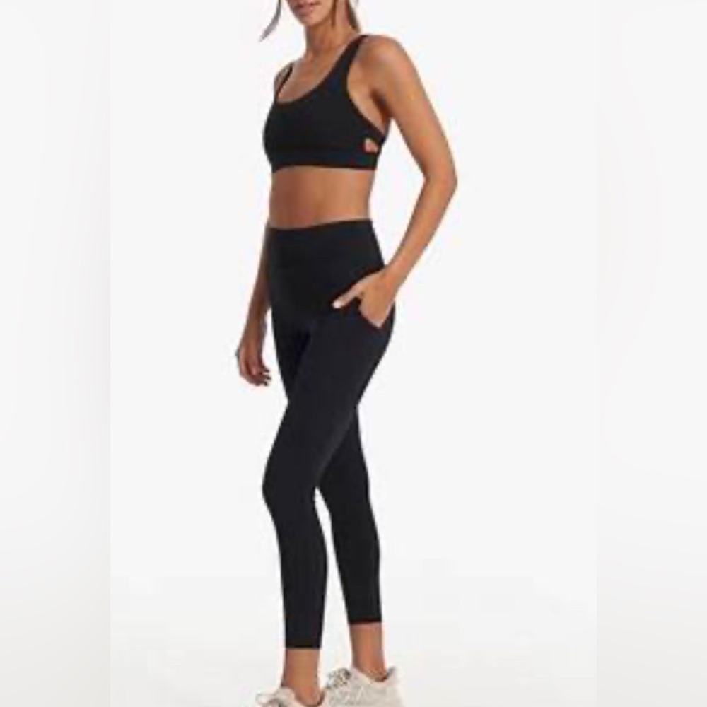 Vuori Leggings Women Black Stride Performance Side Pocket VW429 M
